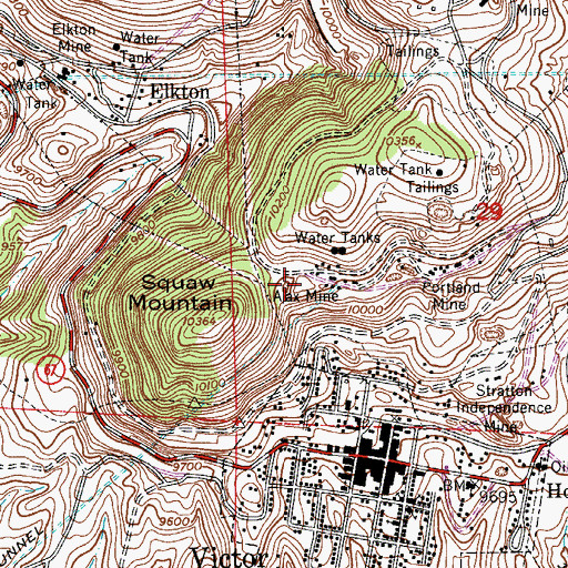 Topographic Map of Ithaca Tunnel Mine, CO
