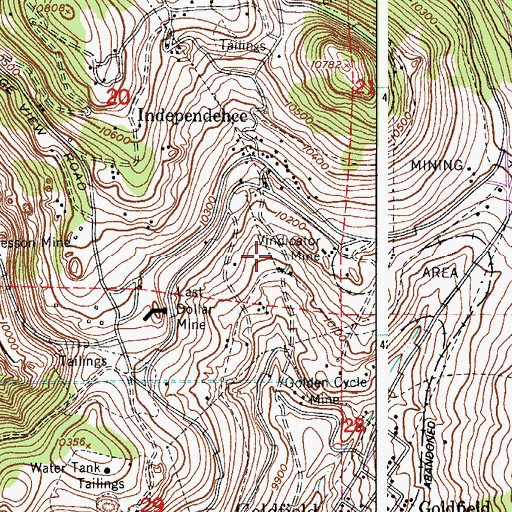 Topographic Map of King Mine, CO