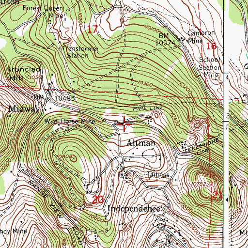 Topographic Map of Lyons Mine, CO