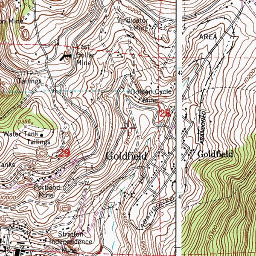 Topographic Map of Sweepstakes Mine, CO