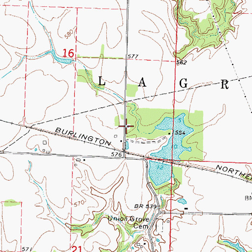 Topographic Map of Cherry Grove School (historical), IL