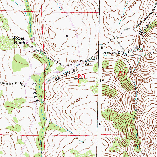 Topographic Map of Carlton Group Mine, WY