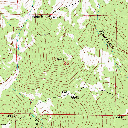 Topographic Map of Solomon Creek Mine, WY