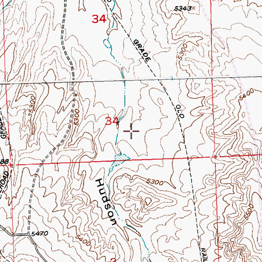Topographic Map of Dickinson Mine, WY