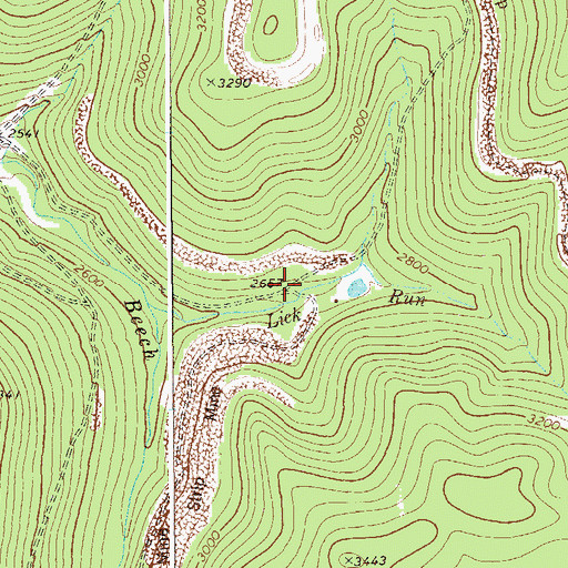 Topographic Map of Beech Run (historical), WV