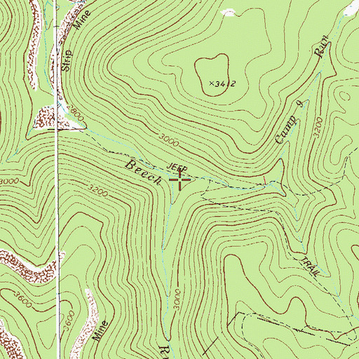Topographic Map of Camp Nine (historical), WV