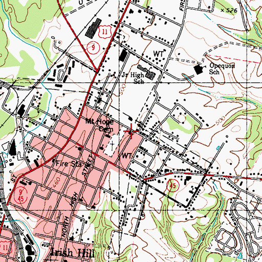 Topographic Map of Church of Christ Northside, WV