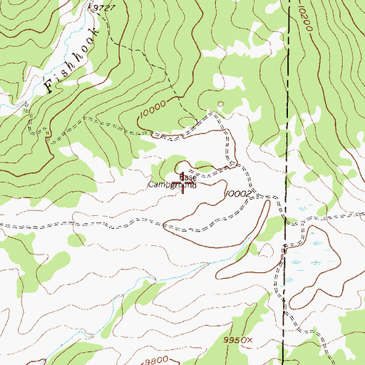 Topographic Map of Base Campground, CO