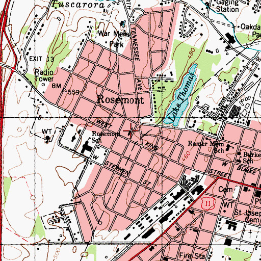 Topographic Map of Rosemont Grace Brethren Church, WV
