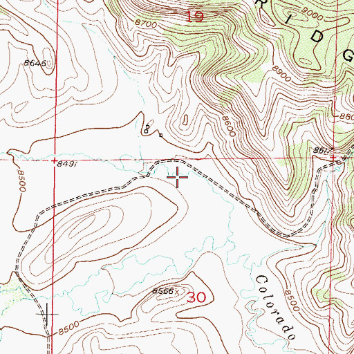 Topographic Map of Cloverleaf Valley, CO
