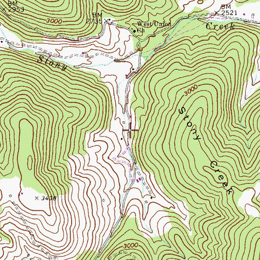 Topographic Map of West Union School (historical), WV