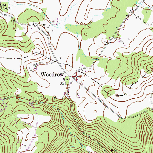 Topographic Map of Woodrow School (historical), WV