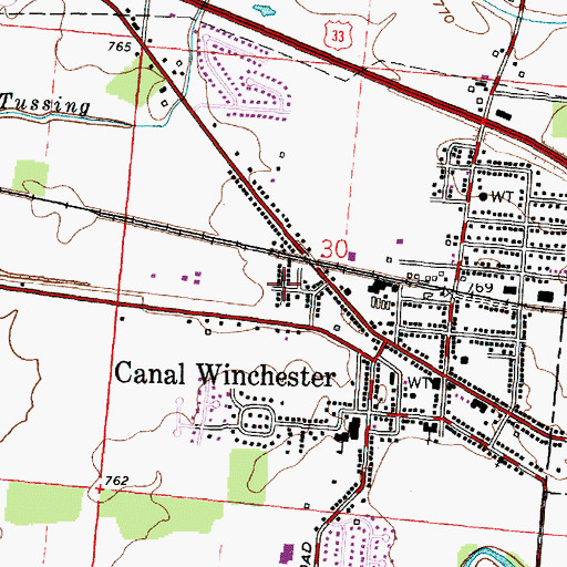 Topographic Map of Winchester Park Addition, OH