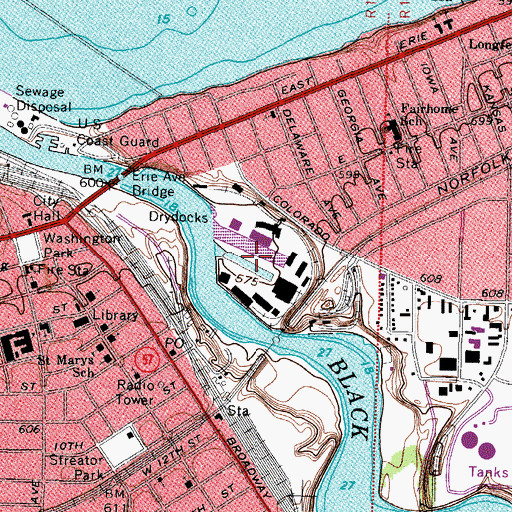 Topographic Map of Spitzers Marina, OH