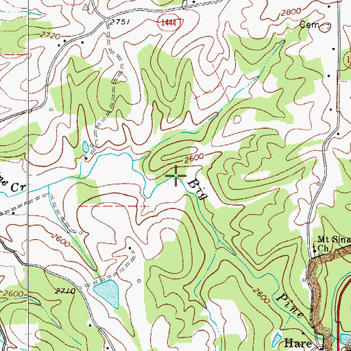 Topographic Map of Hares Mill (historical), NC