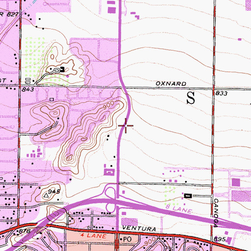 Topographic Map of Warner Ranch Park, CA