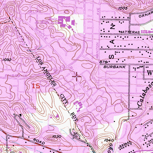 Topographic Map of El Camino Real High School, CA