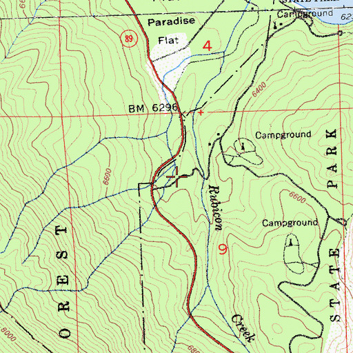 Topographic Map of Balancing Rock, CA
