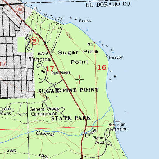 Topographic Map of Edwin L. Z'Berg Natural Preserve, CA