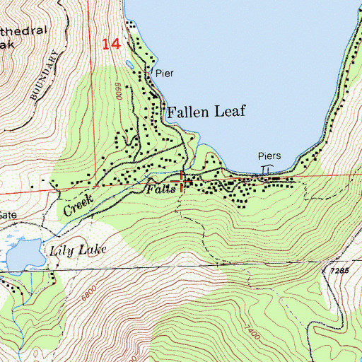 Topographic Map of Fallen Leaf Recreation Center, CA