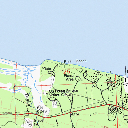 Topographic Map of Kiva Beach, CA