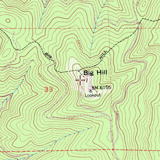 Topographic Map of Big Hill Camp, CA