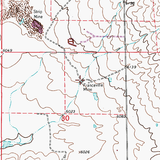 Topographic Map of Corley Coal Mine Number Three, CO