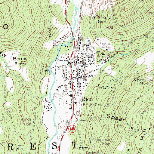 Topographic Map of Ben Group Mine, CO