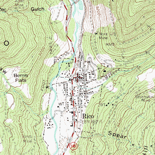Topographic Map of Van Winkle Mine, CO