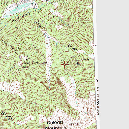 Topographic Map of New Demon Mine, CO