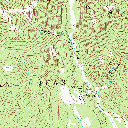 Topographic Map of Cunningham Mine, CO