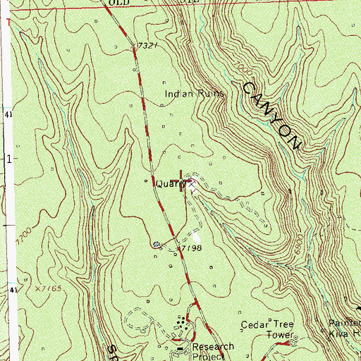 Topographic Map of Mesa Verde Quarry, CO