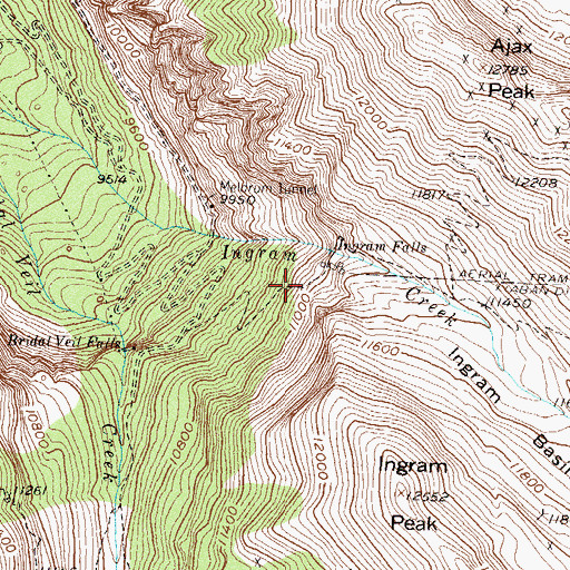 Topographic Map of Cascade Tunnel Mine, CO