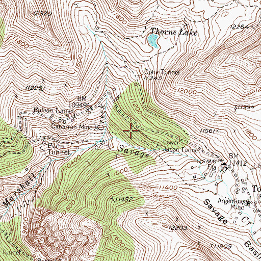 Topographic Map of Cimarron Mine, CO