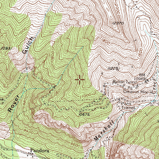 Topographic Map of Valley View Shaft Mine, CO