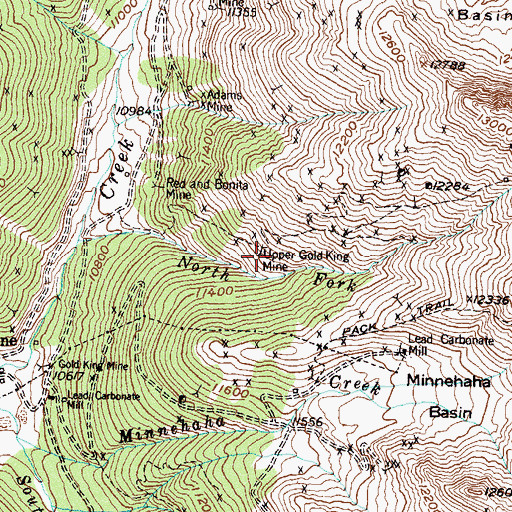 Topographic Map of Gold King Mine, CO