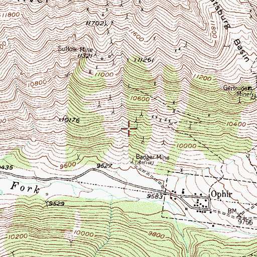 Topographic Map of Santa Cruz Mine, CO