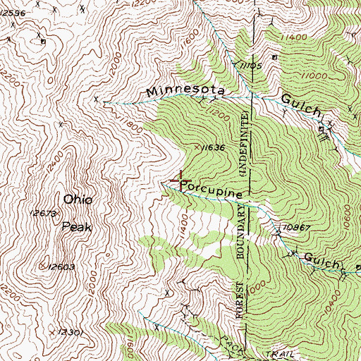 Topographic Map of Sunshine Mine, CO