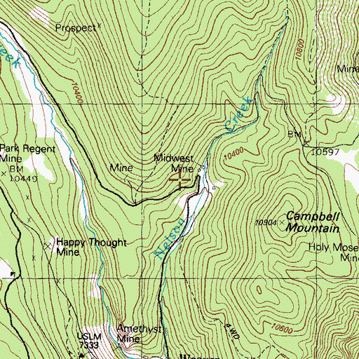 Topographic Map of Gateway Adit Mine, CO