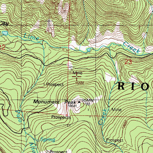 Topographic Map of Bird Creek Mine, CO