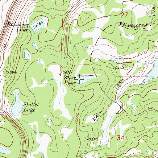 Topographic Map of Steer Lake, CO