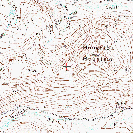 Topographic Map of Mammoth Mine, CO