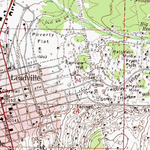 Topographic Map of Orion Mine, CO