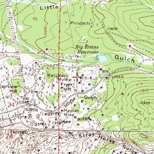 Topographic Map of Cora Belle Mine, CO