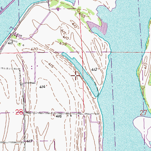 Topographic Map of Horseshoe Lake State Park, IL