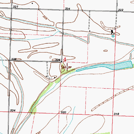 Topographic Map of Mount Zion Church (historical), IL