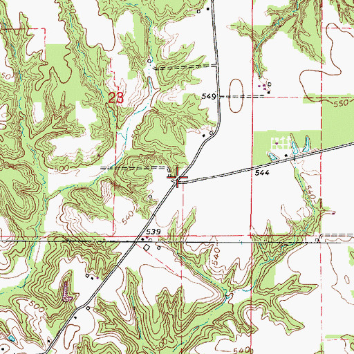 Topographic Map of Fishbach School (historical), IL