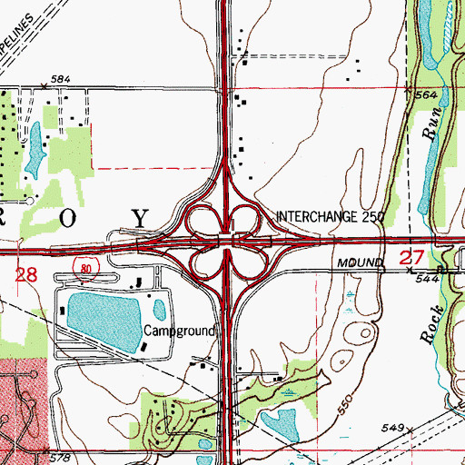 Topographic Map of Interchange 250, IL