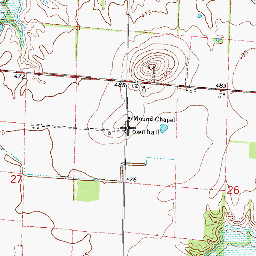 Topographic Map of Pope Townhall, IL