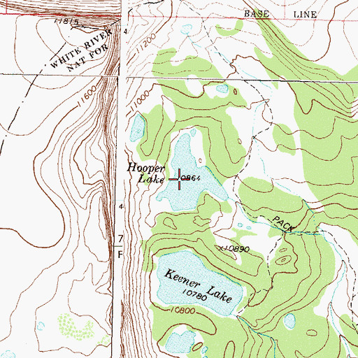 Topographic Map of Hooper Lake, CO